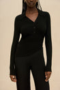 MATTEA KNIT TOP - BLACK