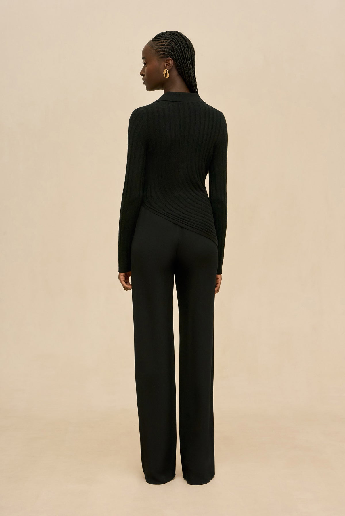 MATTEA KNIT TOP - BLACK