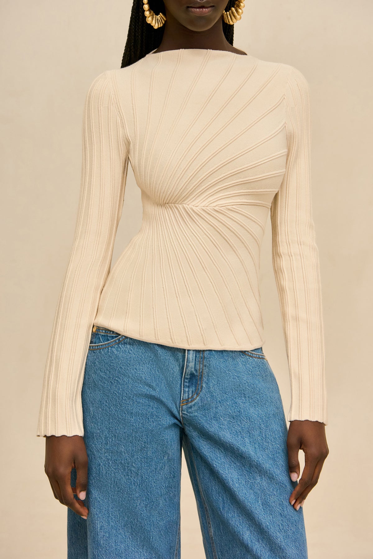 PAULETTE KNIT TOP - DOVE
