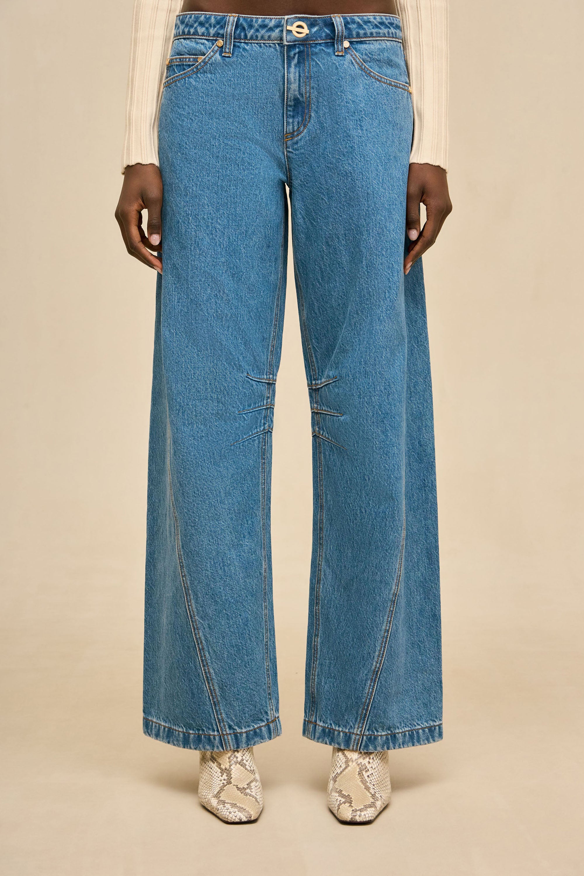ANBER DENIM PANT - STONE WASH