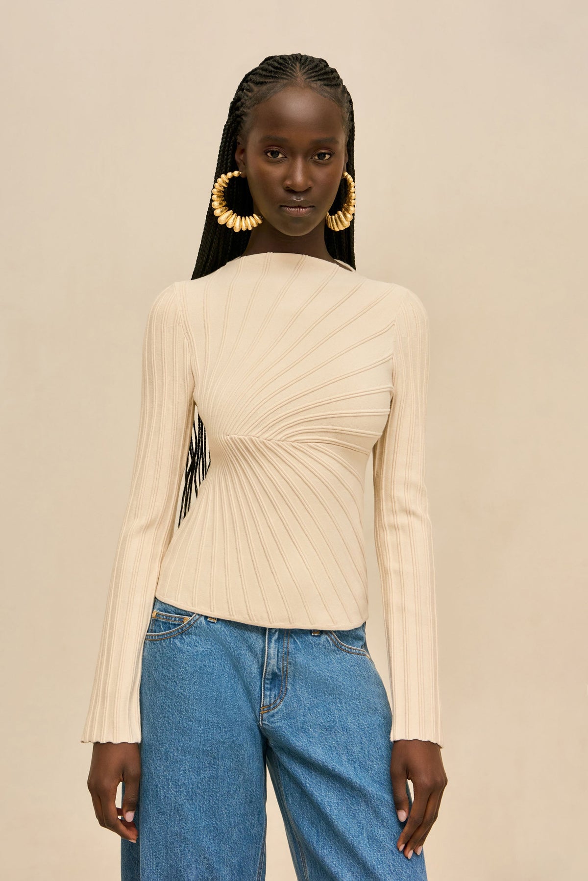 PAULETTE KNIT TOP - DOVE