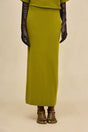 NADINE KNIT SKIRT - CHIVE