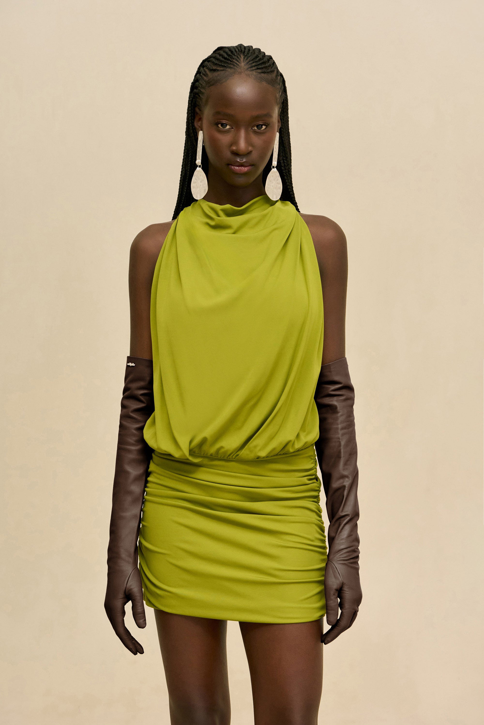 MAELLE DRESS - CHIVE