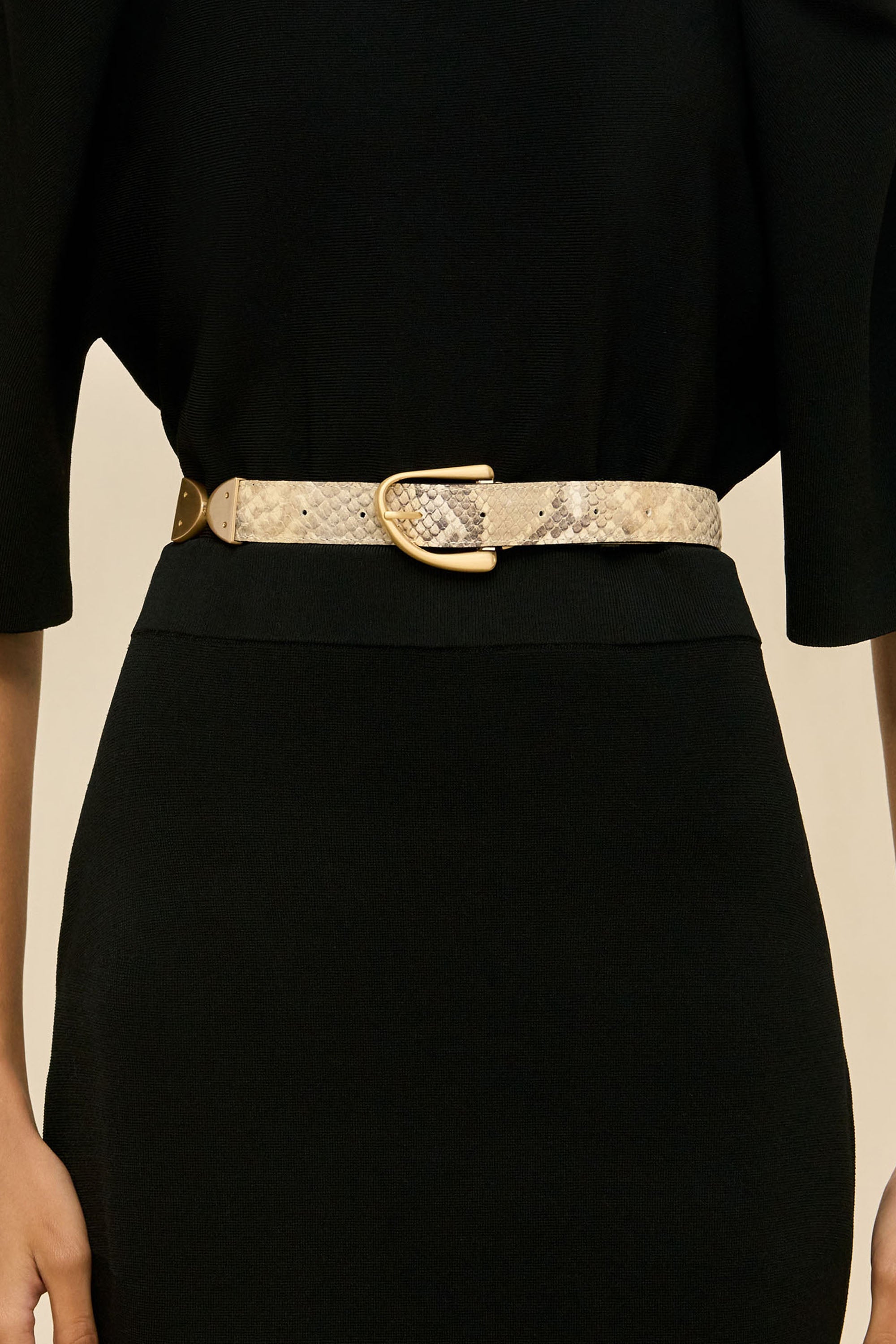 AILANI SWIVEL BELT - FADED PYTHON / BLACK