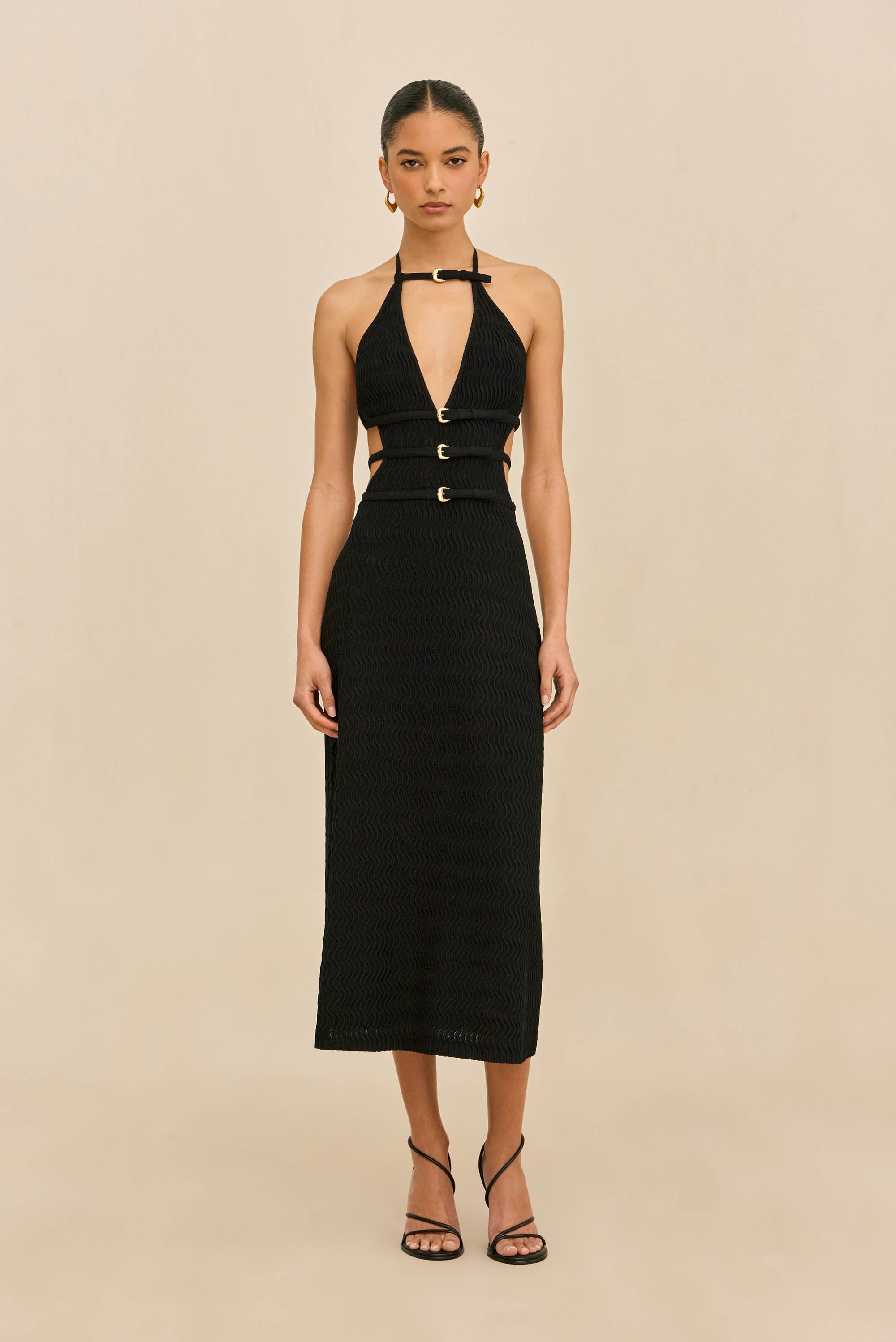 EVALEIGH KNIT DRESS - BLACK