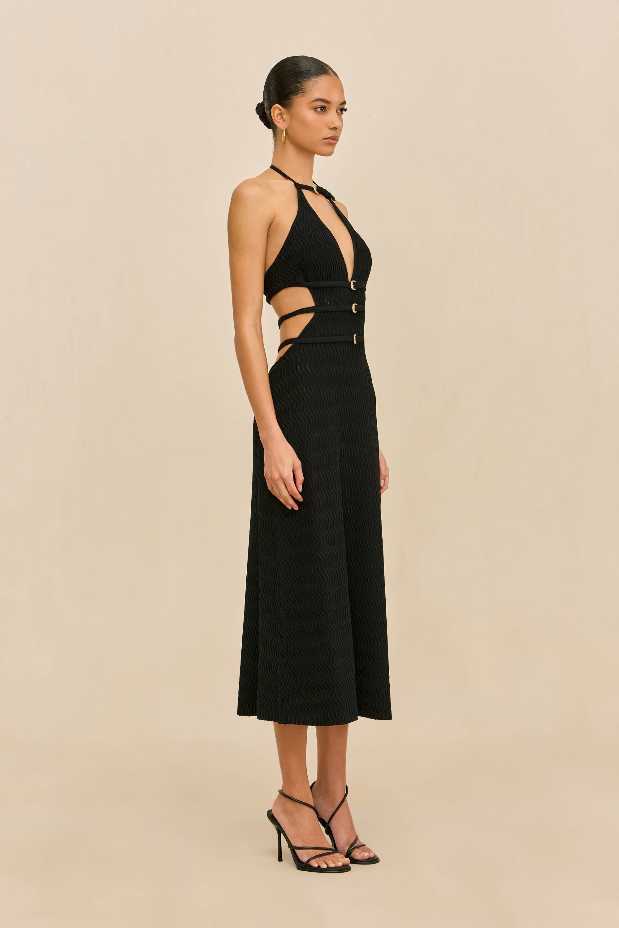 EVALEIGH KNIT DRESS - BLACK