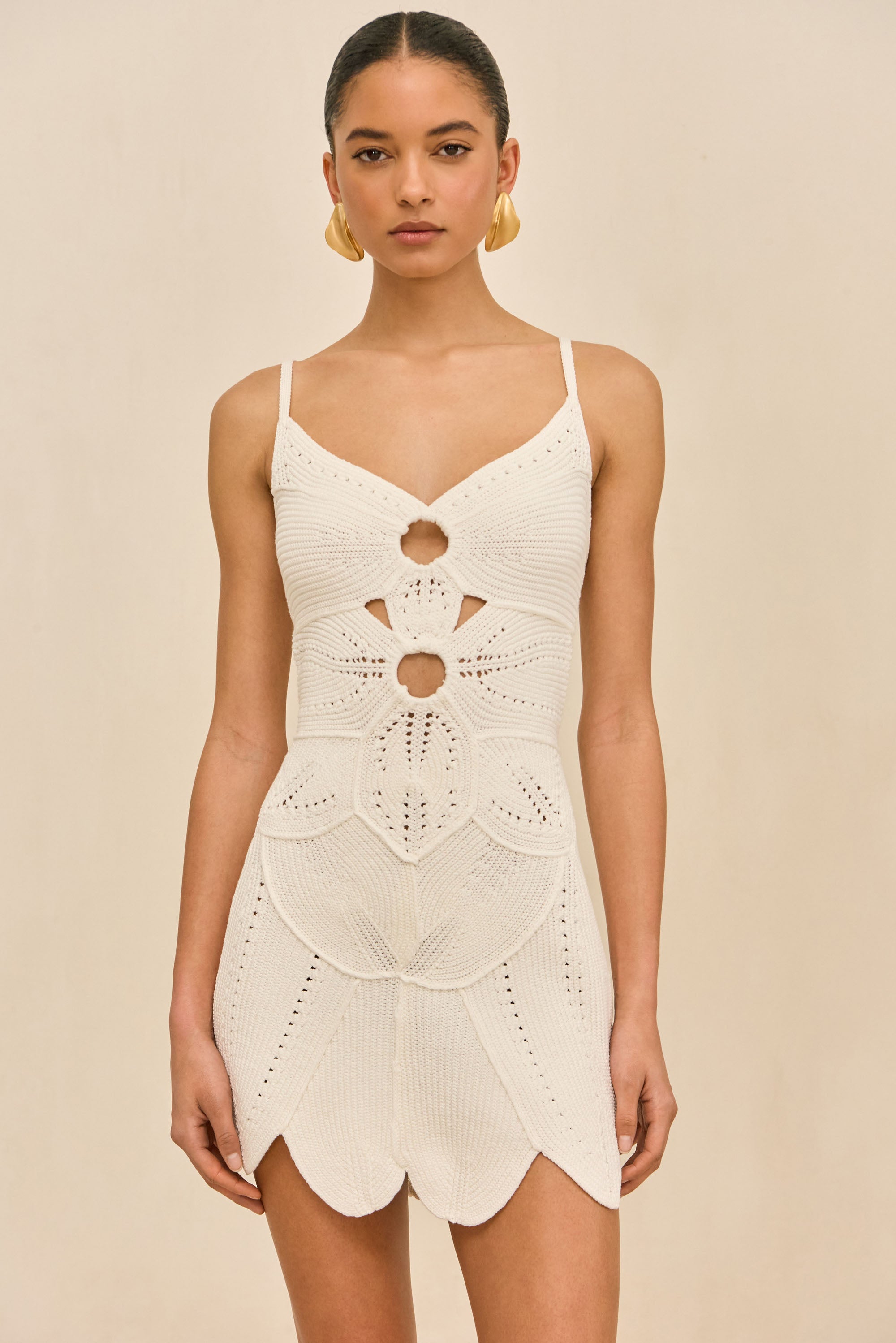 MARLOW KNIT DRESS - OFF WHITE