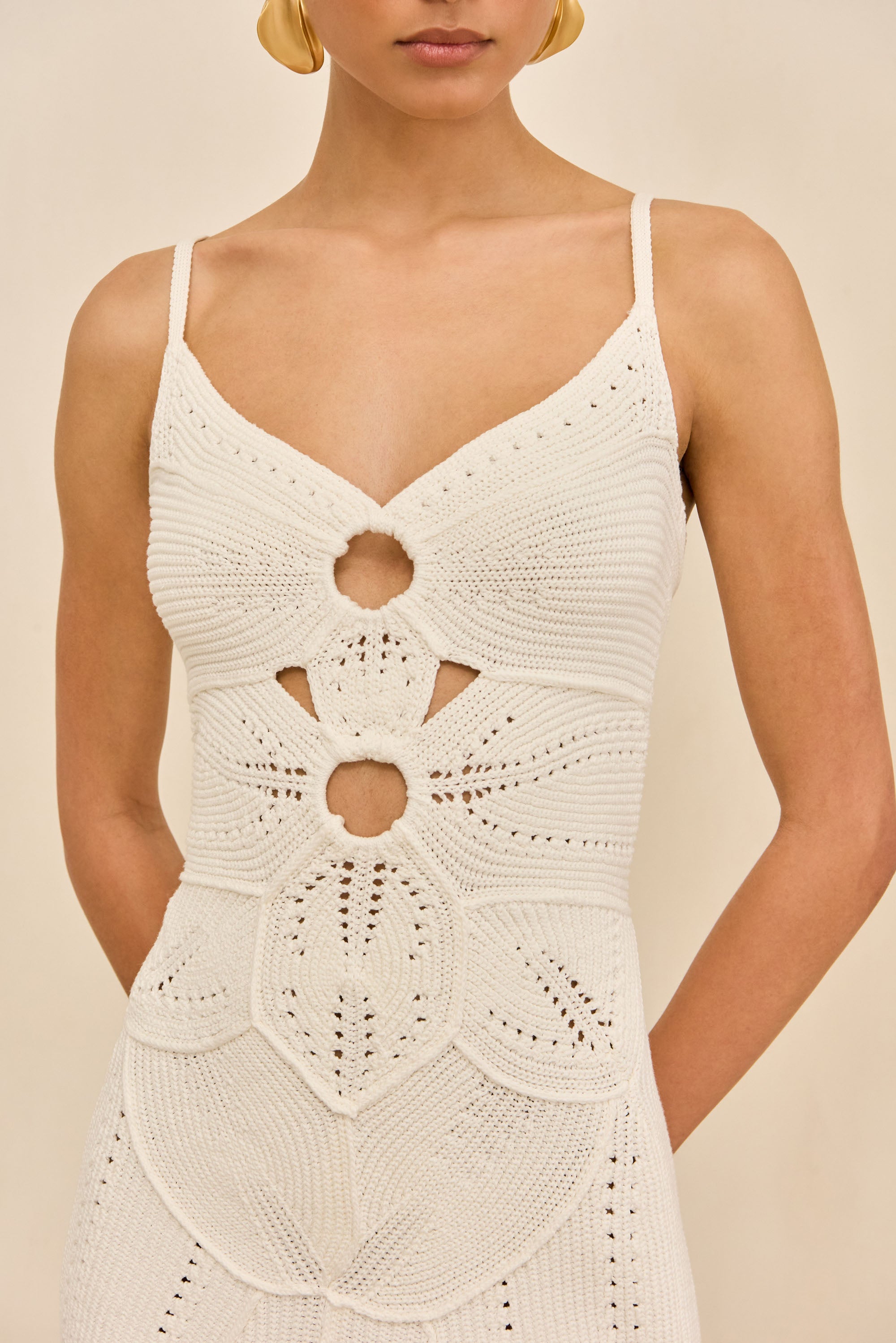 MARLOW KNIT DRESS - OFF WHITE