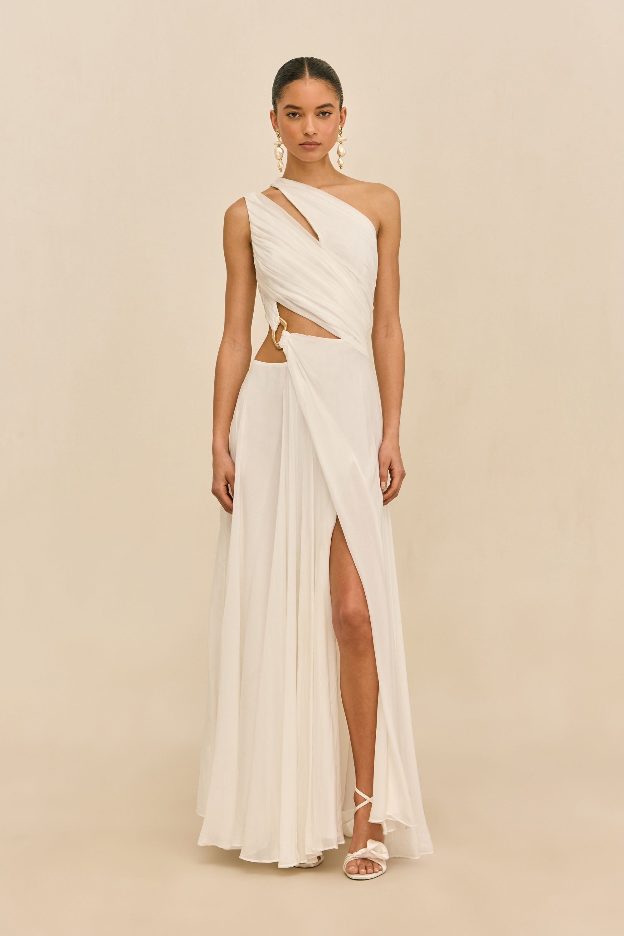 gaia maxi dress in ivory silk chiffon GAIA TIERED MAXI DRESS | WHITE | THIRD FORM | Women's Australian Fashion THIRD FORM