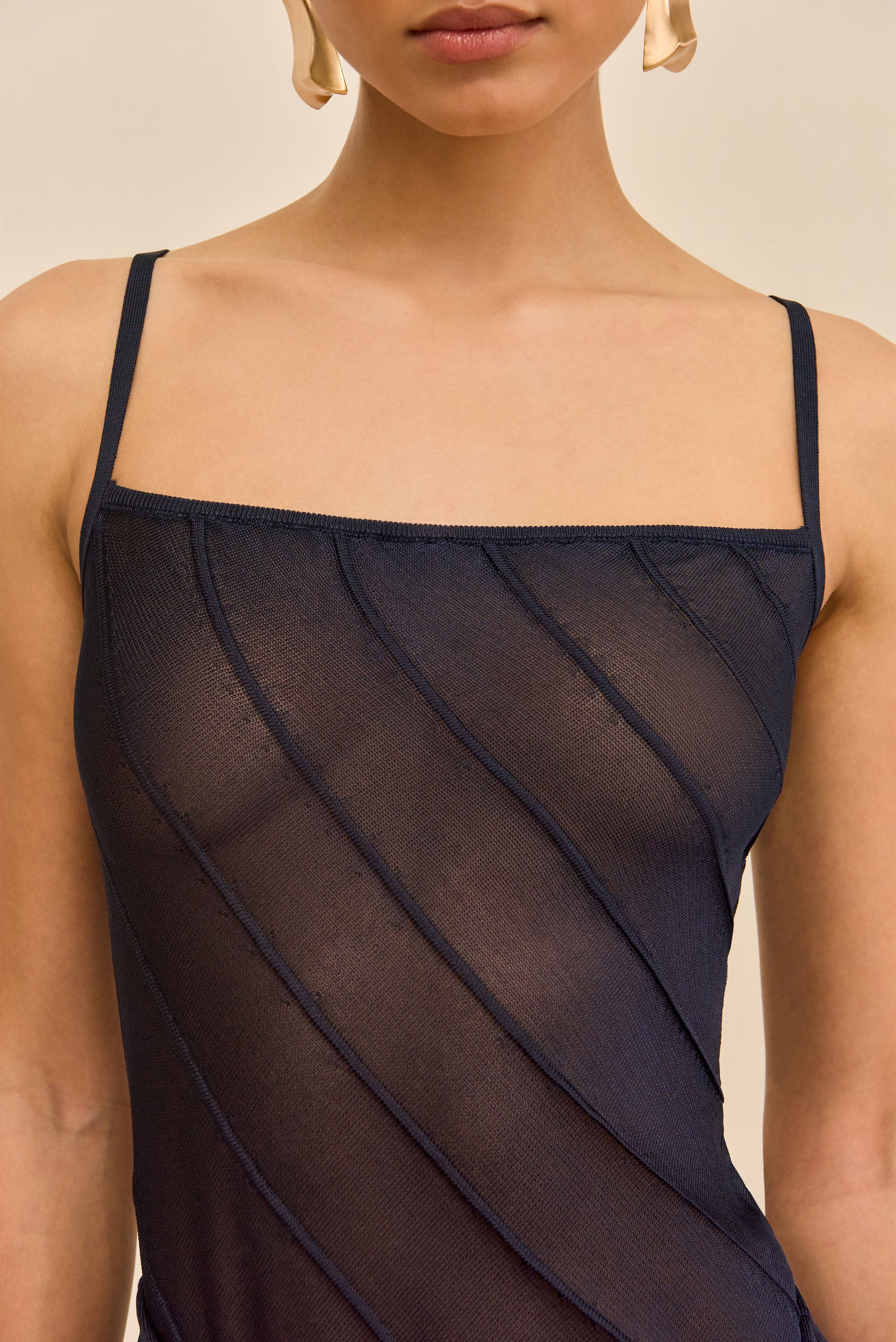 KORSA KNIT DRESS - DEEP LAKE