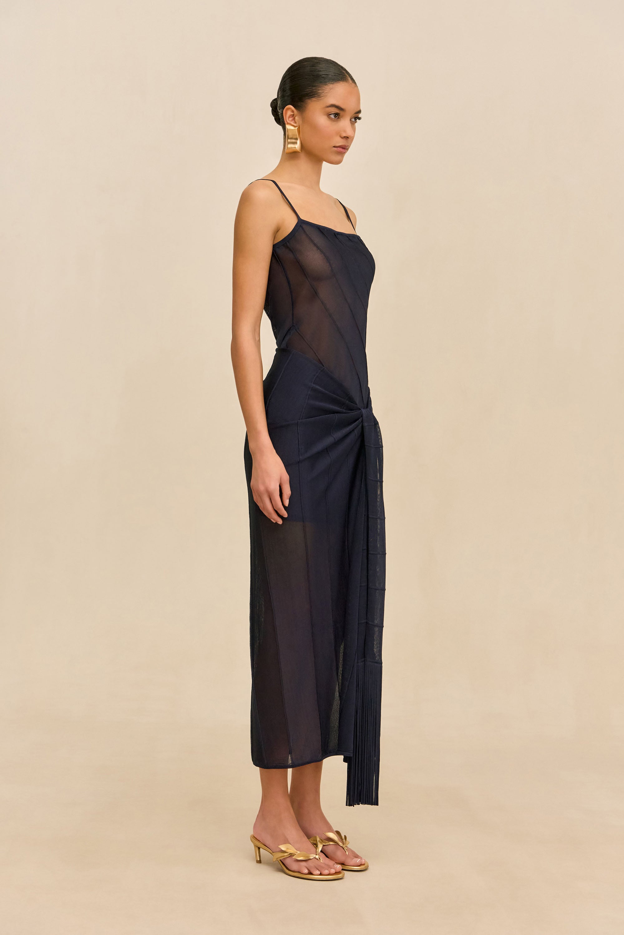 KORSA KNIT DRESS - DEEP LAKE