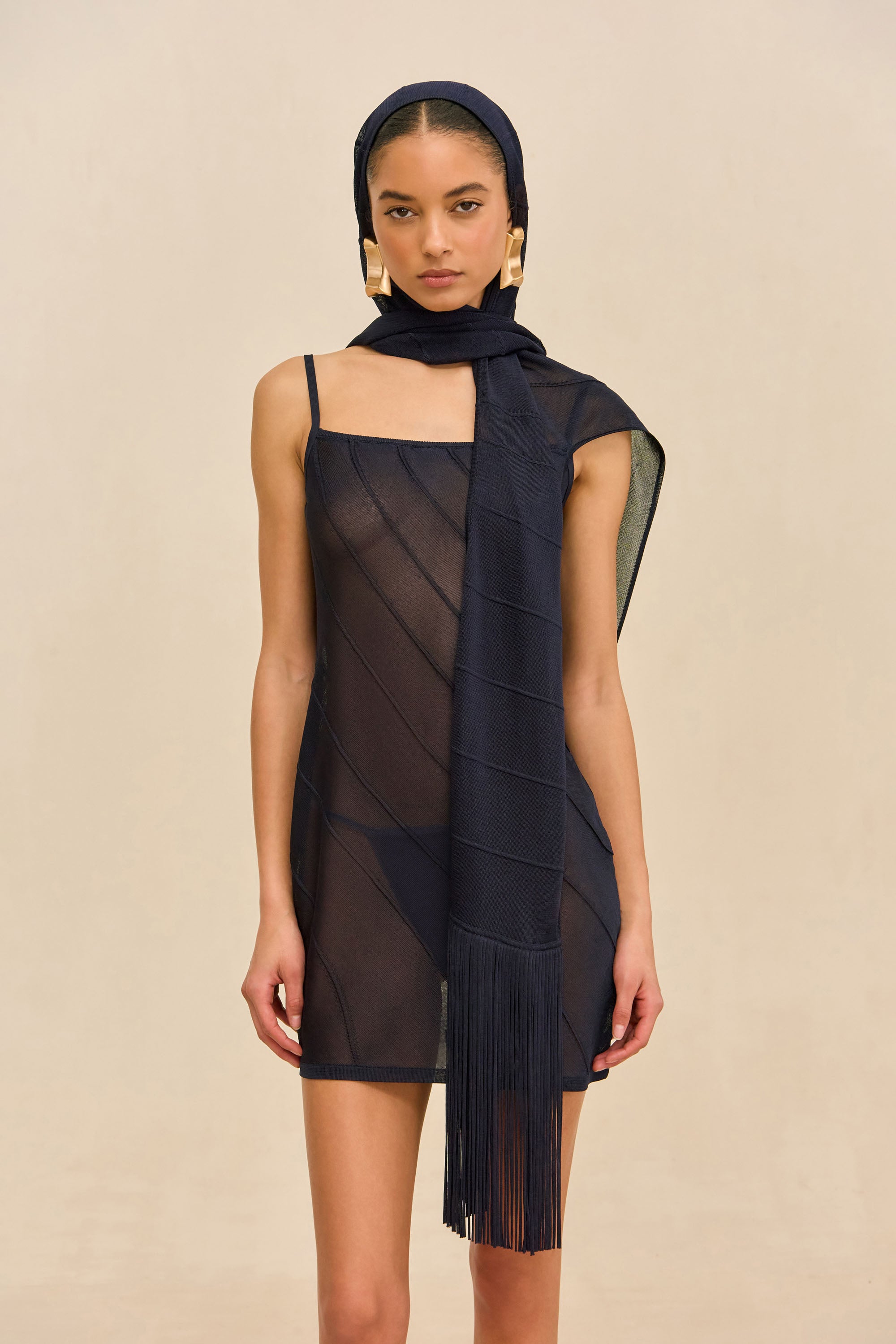KORSA KNIT DRESS - DEEP LAKE