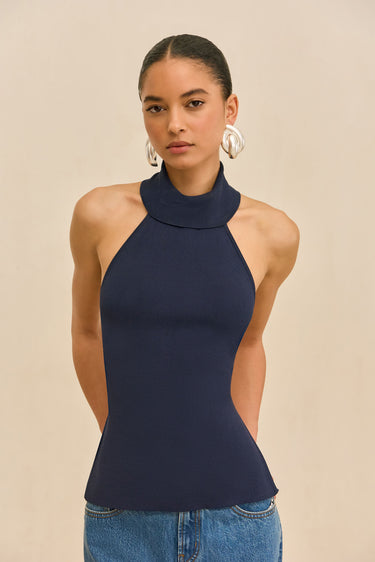 WAKE KNIT TOP - DEEP LAKE | WAKE KNIT TOP - DEEP LAKE