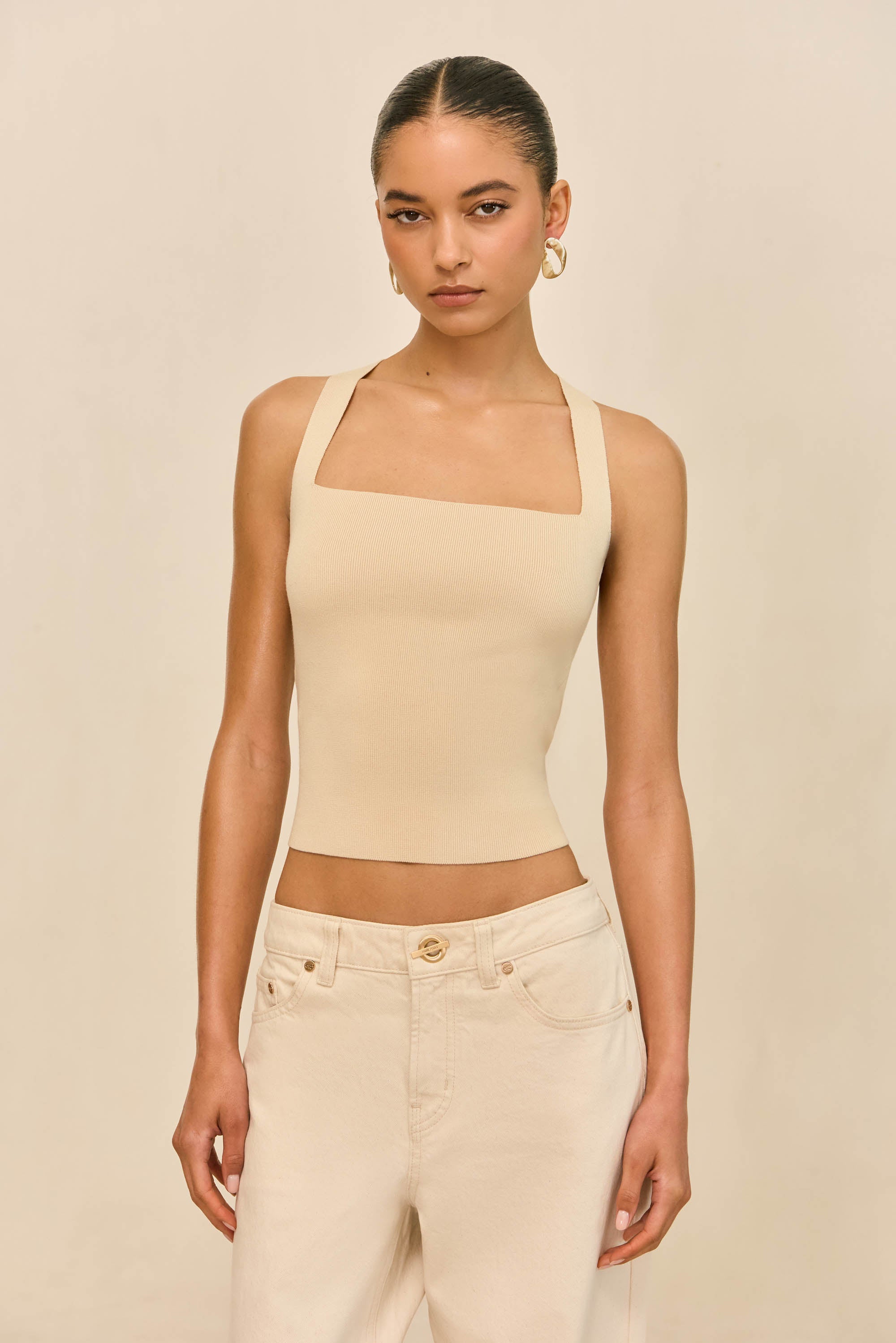 CRAWFORD KNIT TOP - BEACH – CULT GAIA