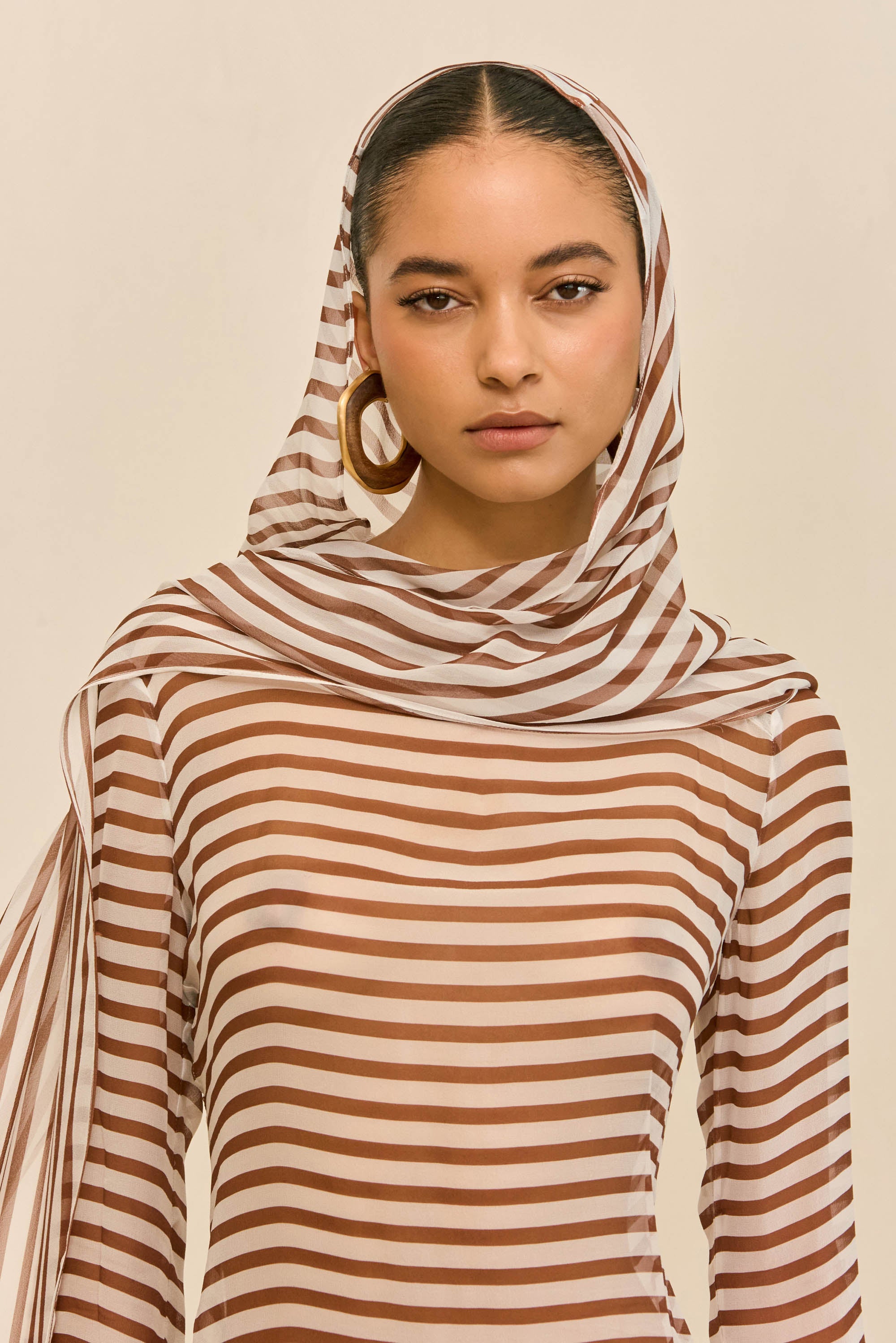 BEAUX DRESS - SMALL SADDLE STRIPE