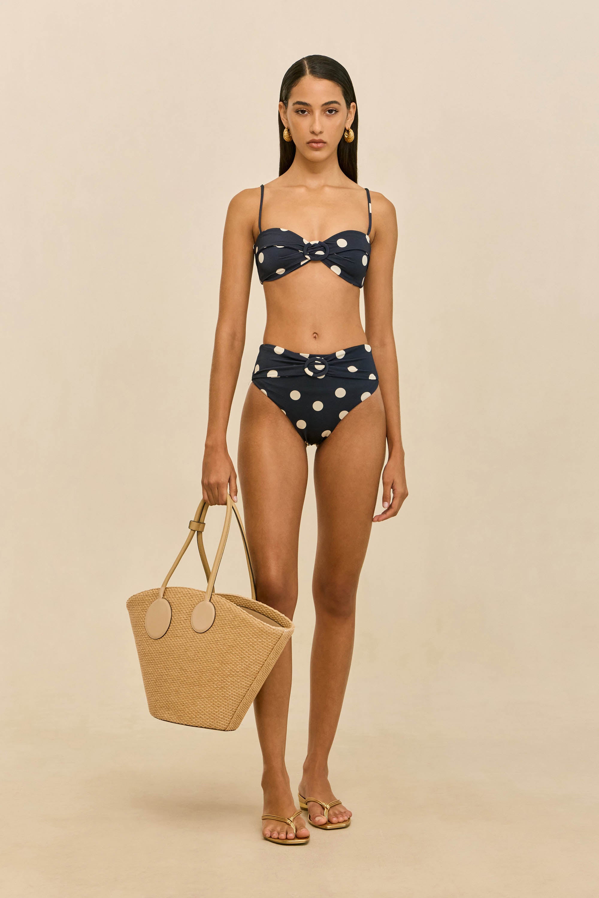 ALOUETTE BIKINI BOTTOM - SMALL DOT DEEP LAKE