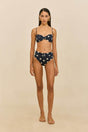 ALOUETTE BIKINI BOTTOM - SMALL DOT DEEP LAKE