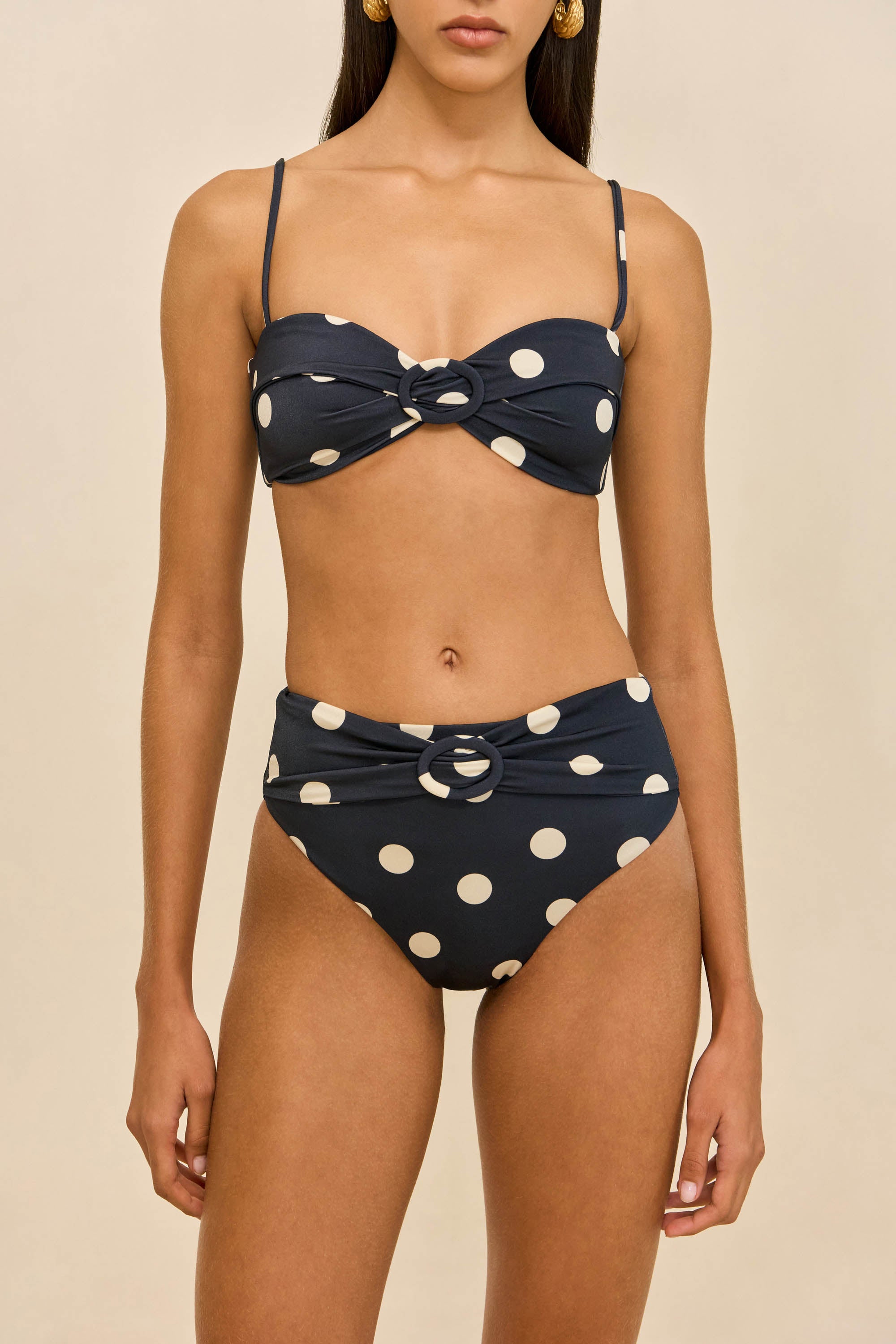 ALOUETTE BIKINI TOP - SMALL DOT DEEP LAKE