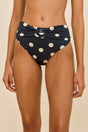 ALOUETTE BIKINI BOTTOM - SMALL DOT DEEP LAKE