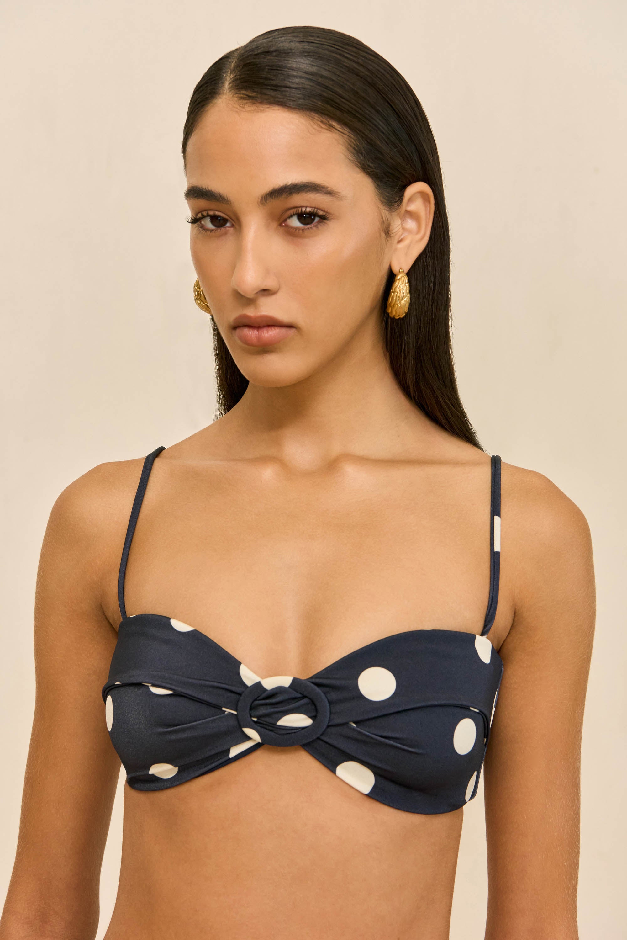 ALOUETTE BIKINI TOP - SMALL DOT DEEP LAKE