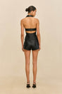 JILL TOP - BLACK LEATHER