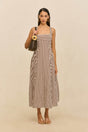 CARLA DRESS - SMALL SADDLE STRIPE