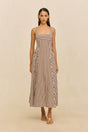 CARLA DRESS - SMALL SADDLE STRIPE