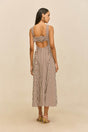 CARLA DRESS - SMALL SADDLE STRIPE