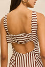 CARLA DRESS - SMALL SADDLE STRIPE
