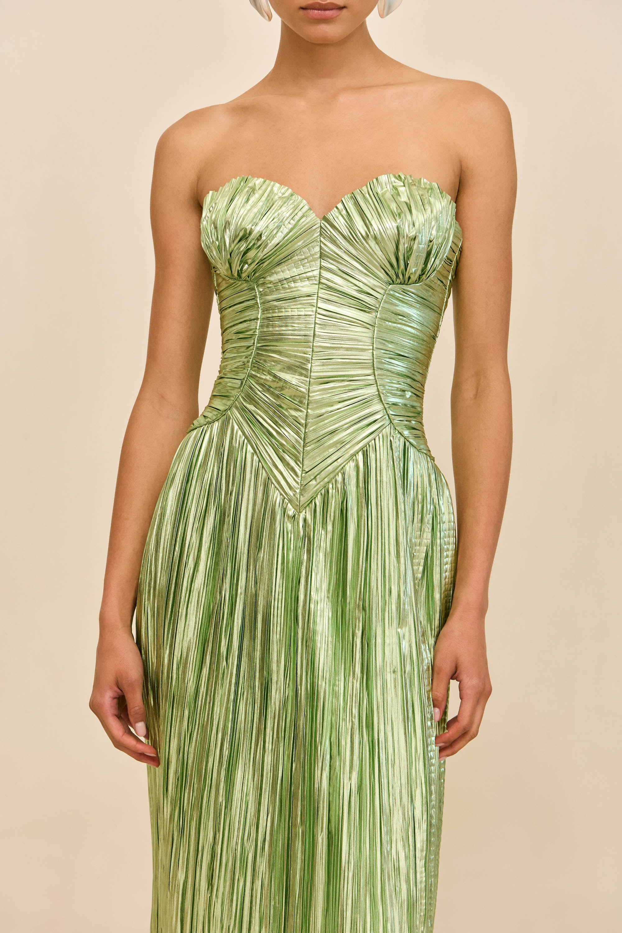 ASHIKA GOWN - SPEARMINT METALLIC CULT GAIA ASHIKA GOWN - SPEARMINT METALLIC CULT GAIA