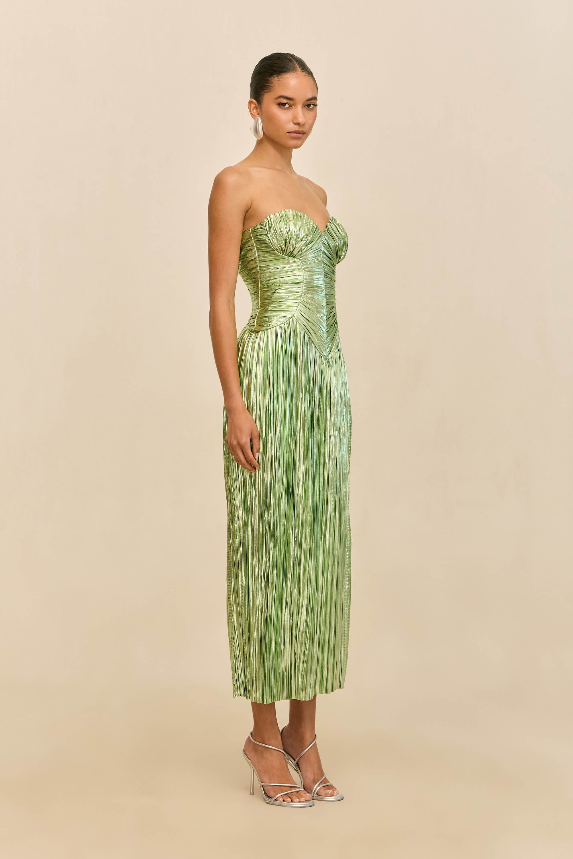 cult gaia dress green Cult Gaia Muna Dress In Palm Green by Cult Gaia