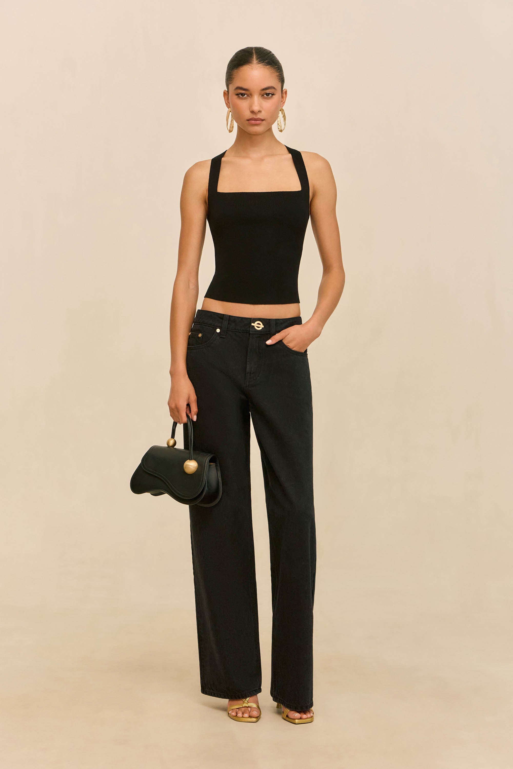 CRAWFORD KNIT TOP - BLACK – CULT GAIA