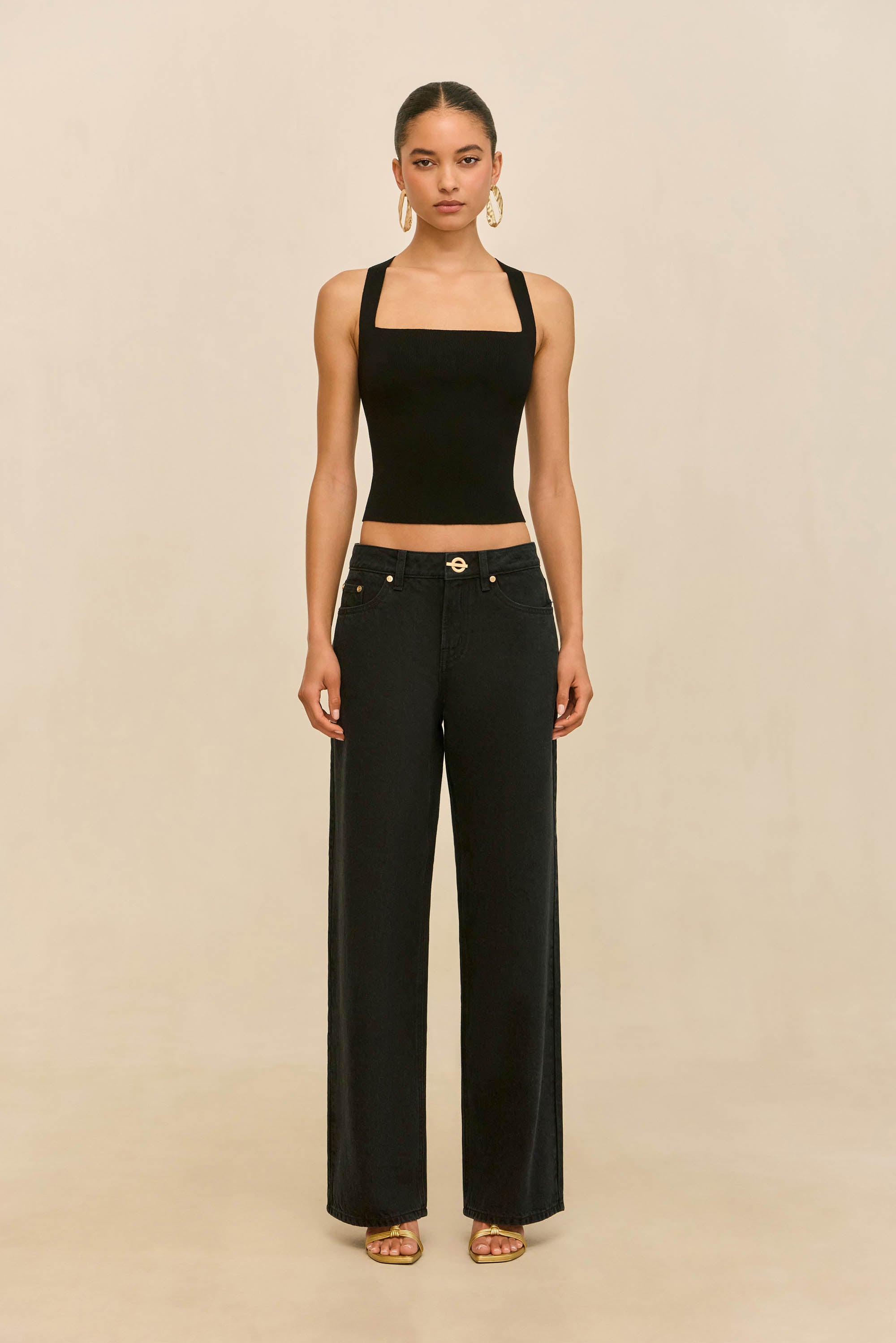 トップス andmary Flora knit tops black ANDMARY】Flora knit tops