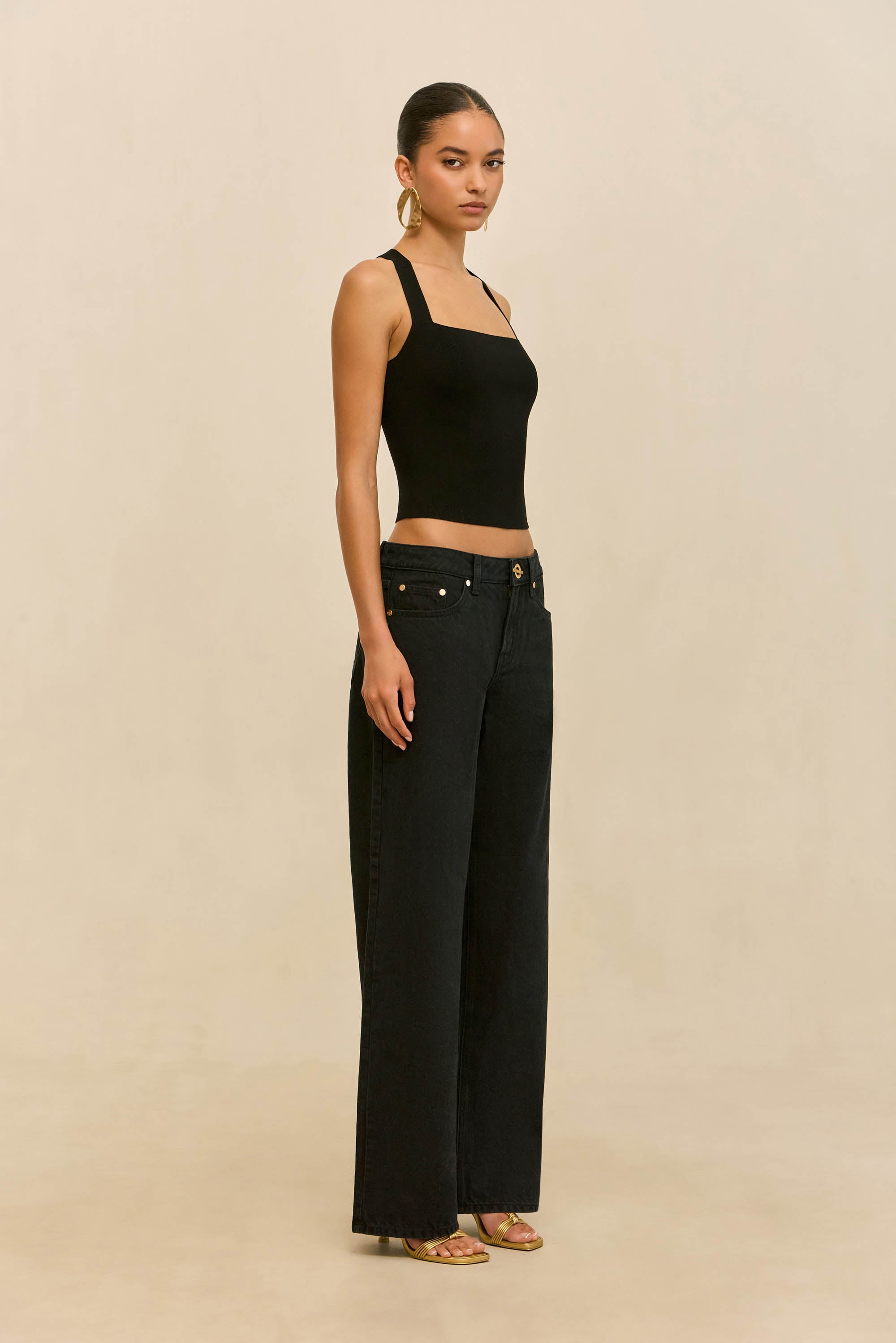 CRAWFORD KNIT TOP - BLACK