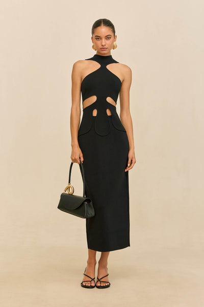 cult gaia grace knit dress Baylee | Black loop-ae-185