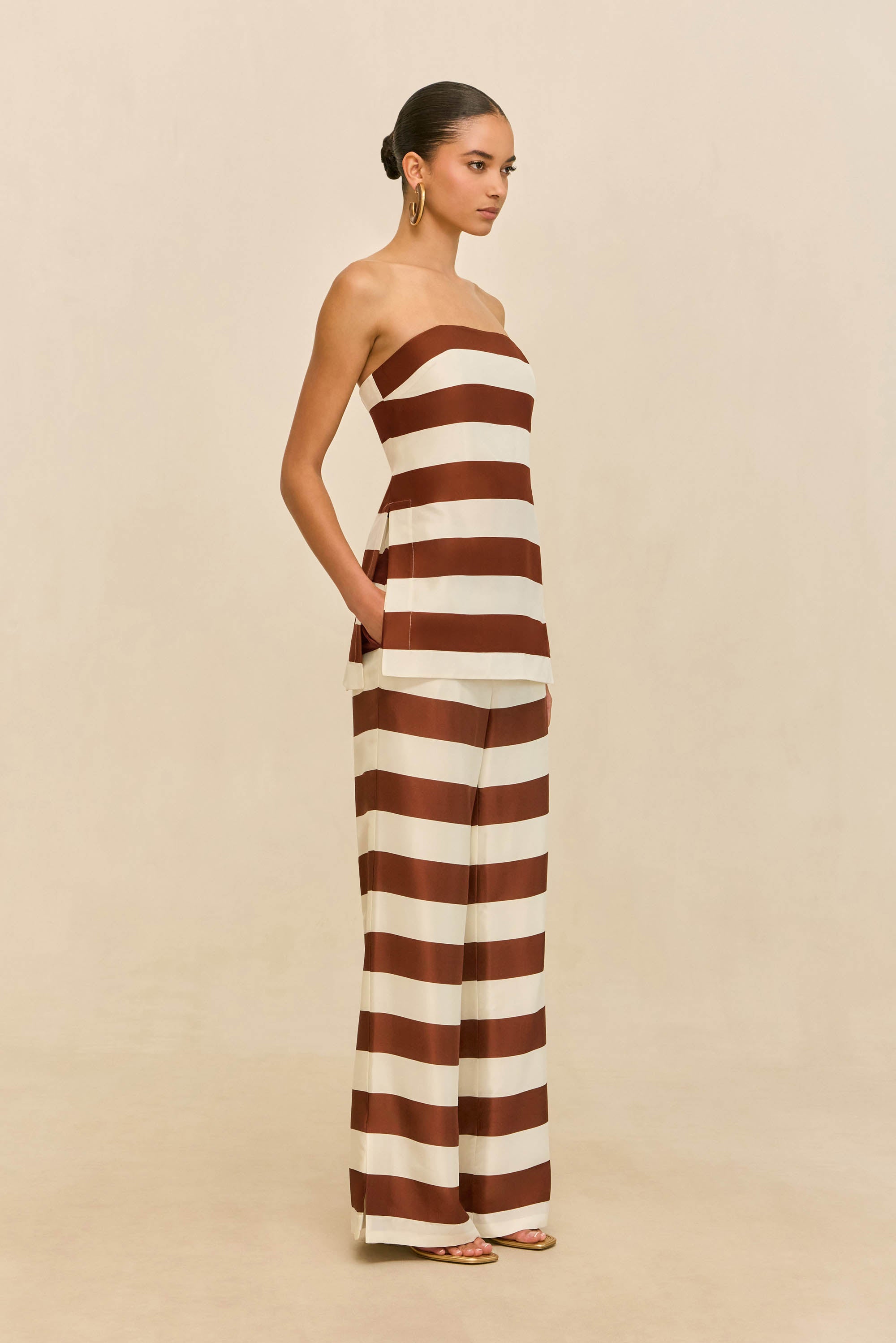 RHETT TOP - LARGE SADDLE STRIPE