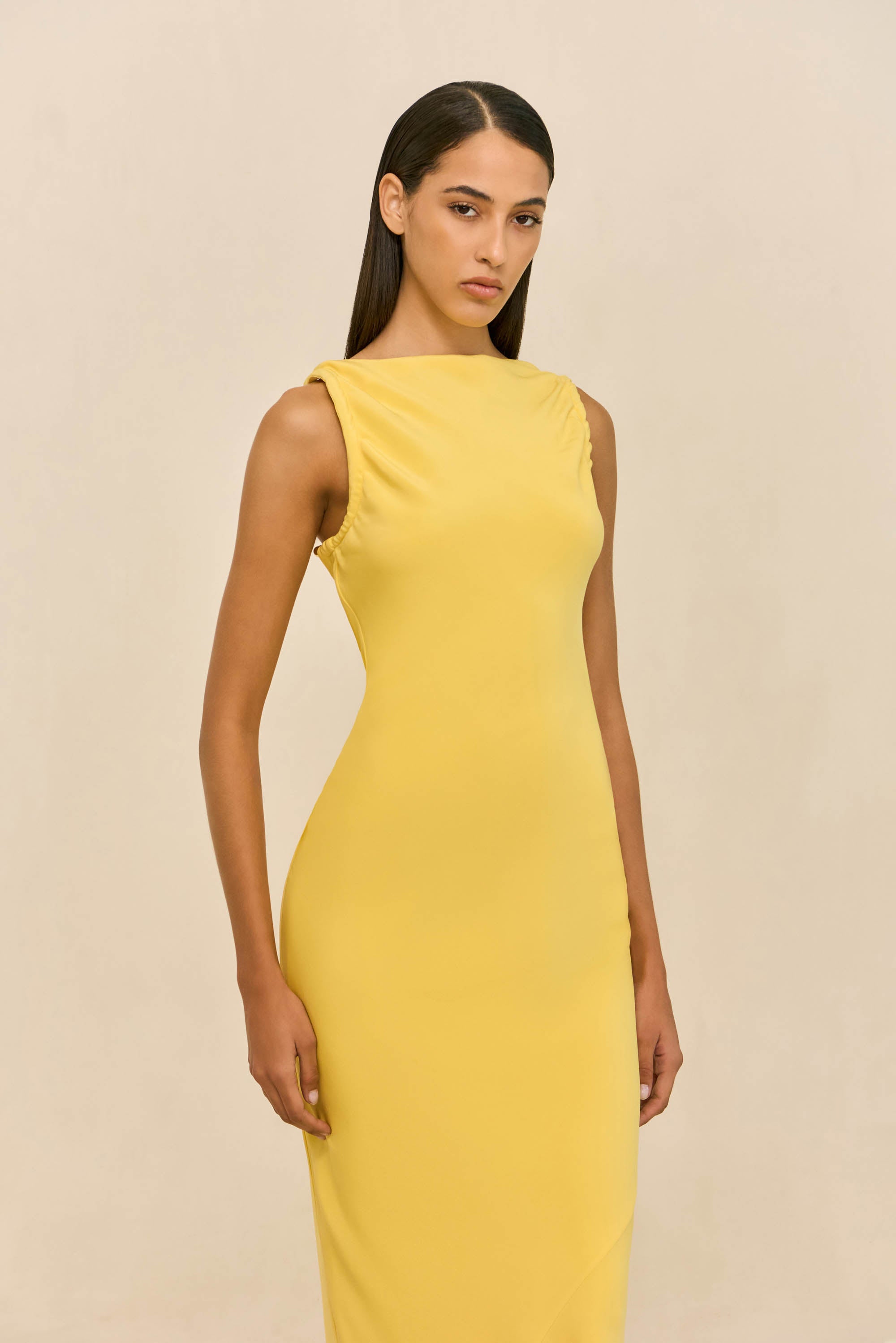 canary yellow dress CELESTINA GOWN