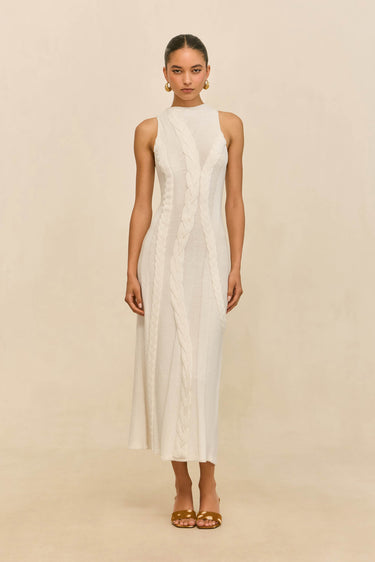 MOLLIE KNIT DRESS - OFF WHITE | MOLLIE KNIT DRESS - OFF WHITE