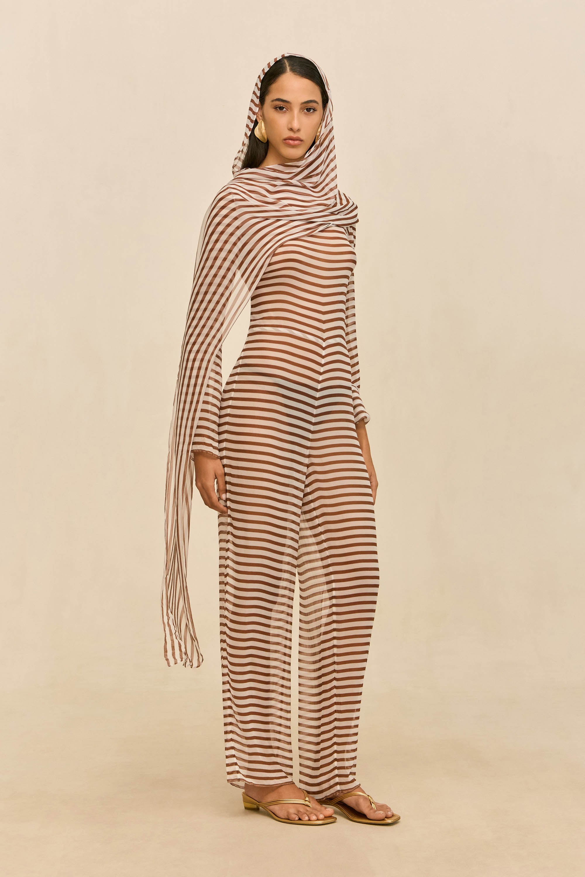 LAKELYN COVERUP JUMPSUIT - SMALL SADDLE STRIPE – CULT GAIA