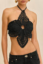 DARLENA CROCHET TOP - BLACK