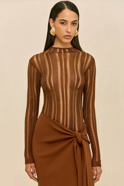 KYLA KNIT TOP - SADDLE – CULT GAIA