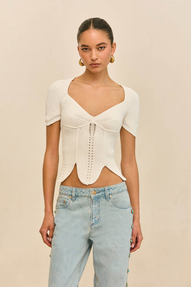 ELIZA KNIT TOP - OFF WHITE | ELIZA KNIT TOP - OFF WHITE | Secondary image