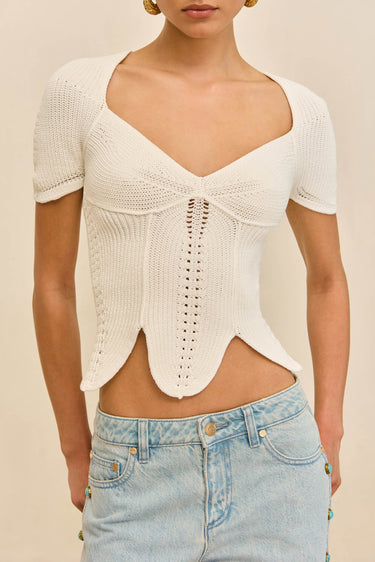 ELIZA KNIT TOP - OFF WHITE | ELIZA KNIT TOP - OFF WHITE