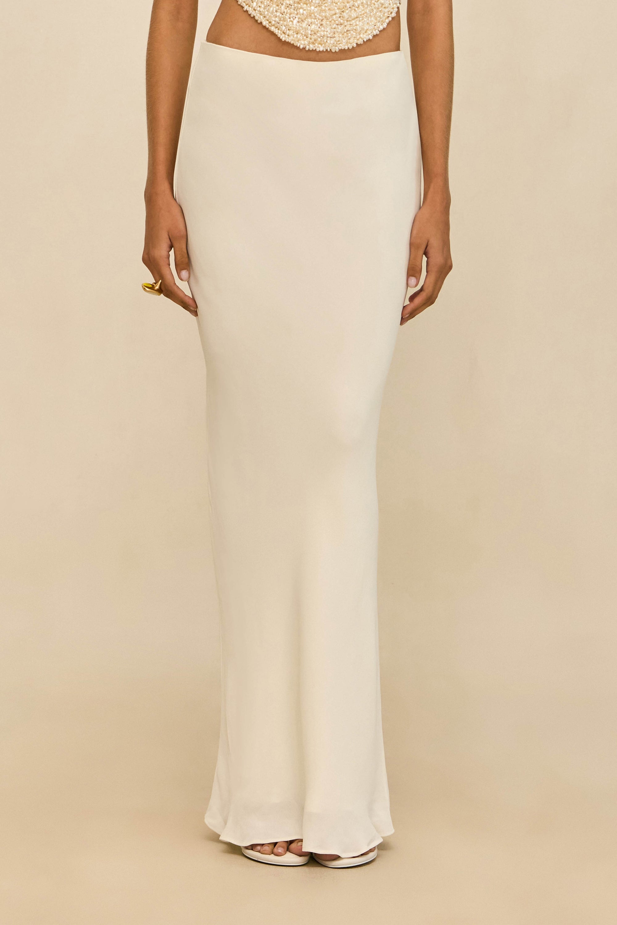 CHANTEL SKIRT - OFF WHITE CREPE