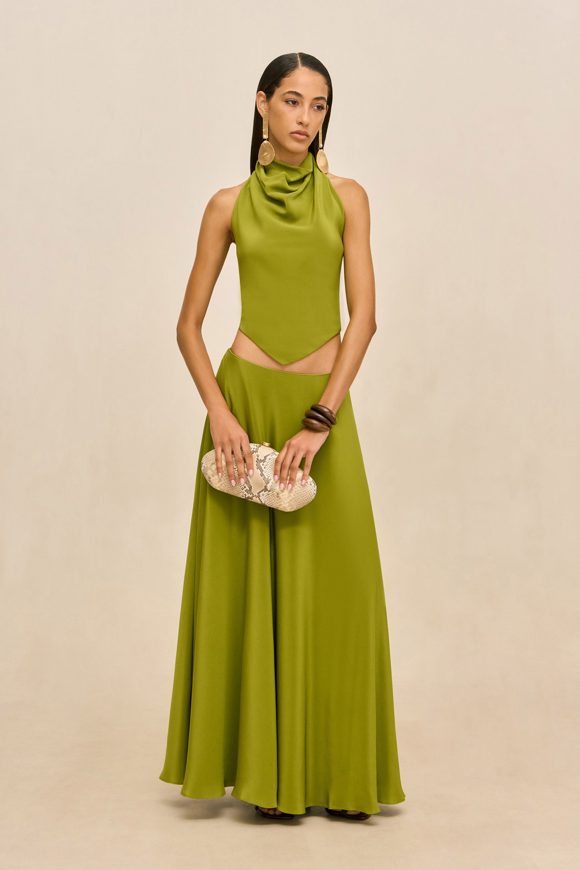 CYRENE SKIRT - CHIVE