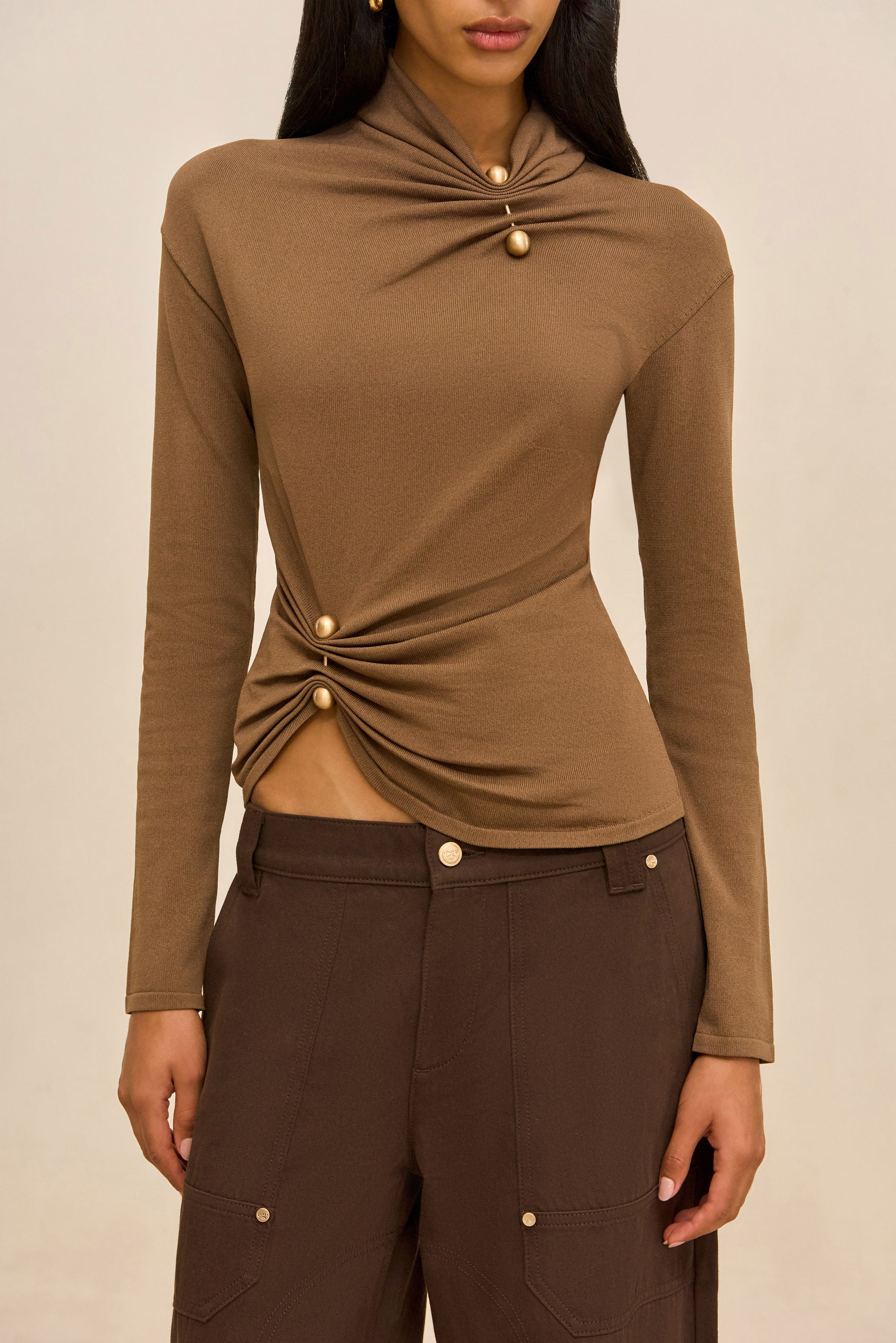 CALLIE KNIT TOP - SPARROW