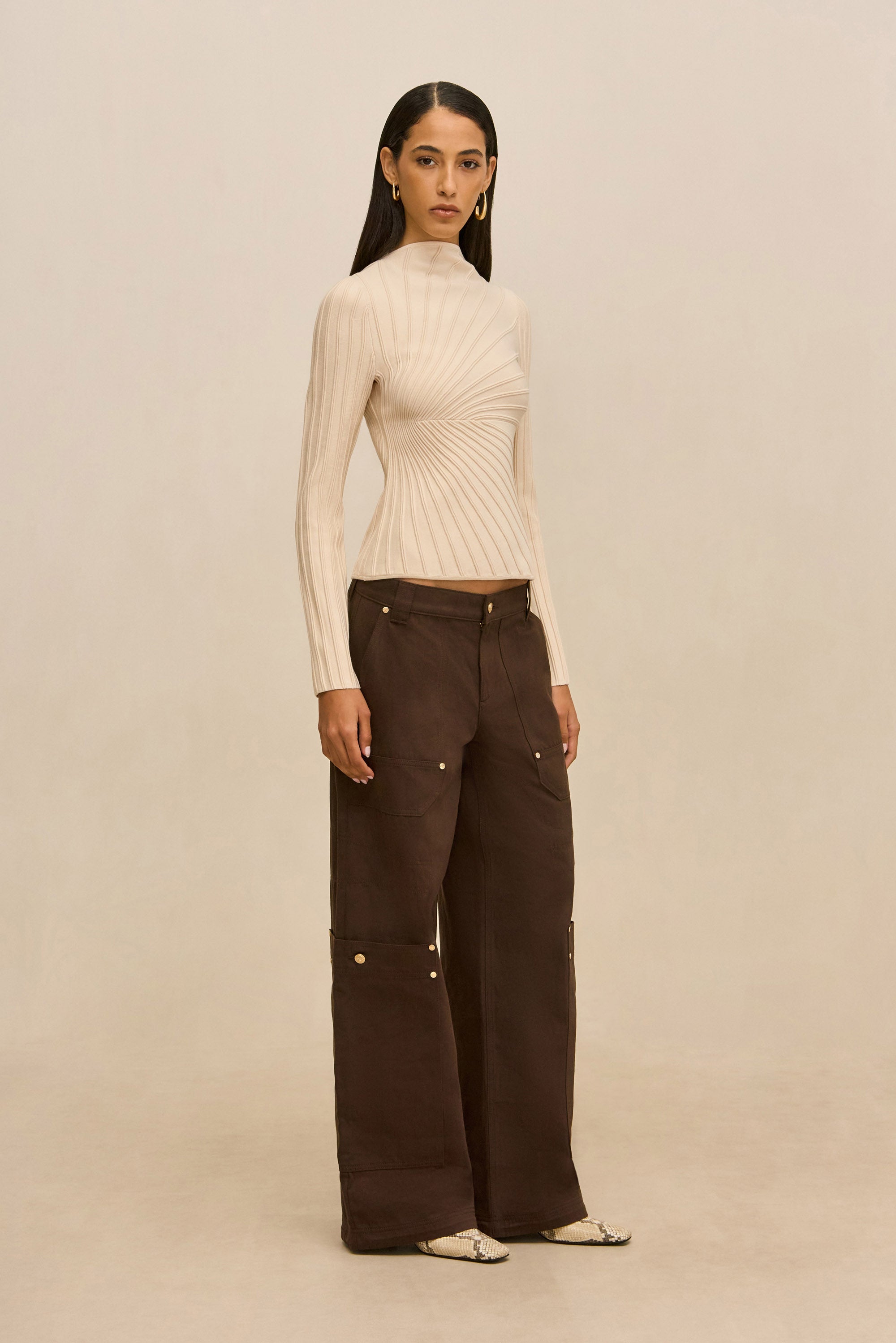 PAULETTE KNIT TOP - DOVE