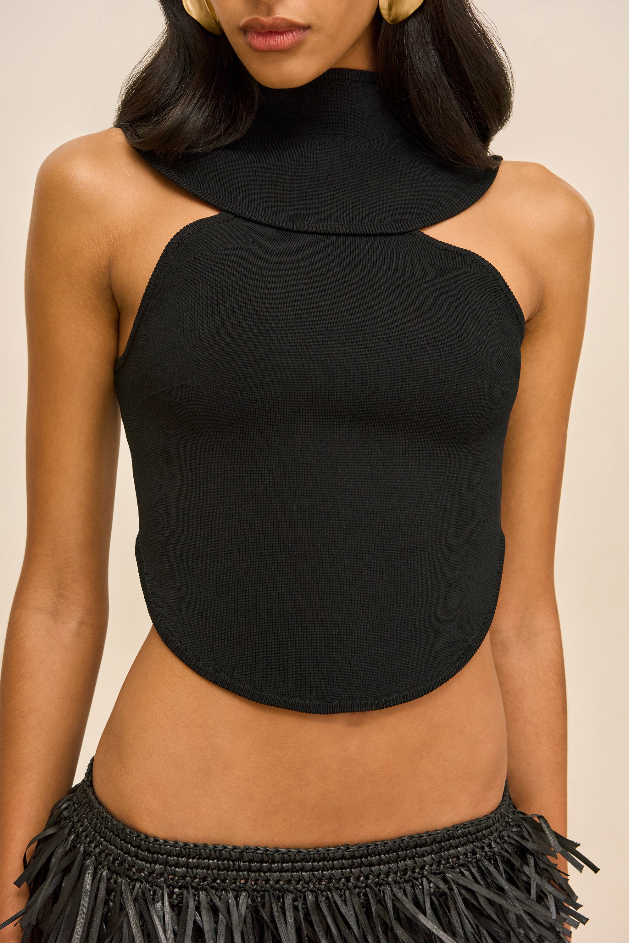 KEVI KNIT TOP - BLACK
