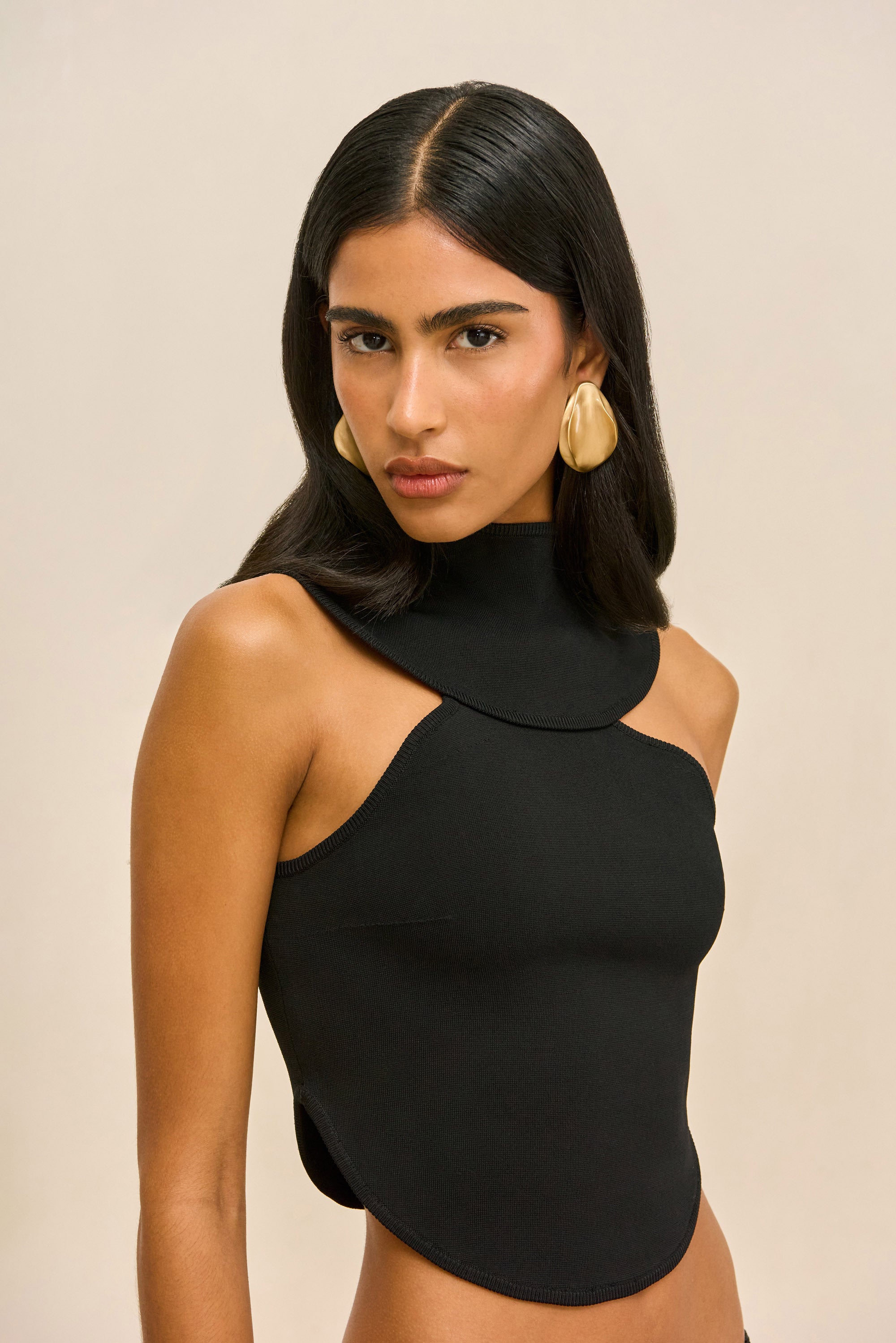 KEVI KNIT TOP - BLACK