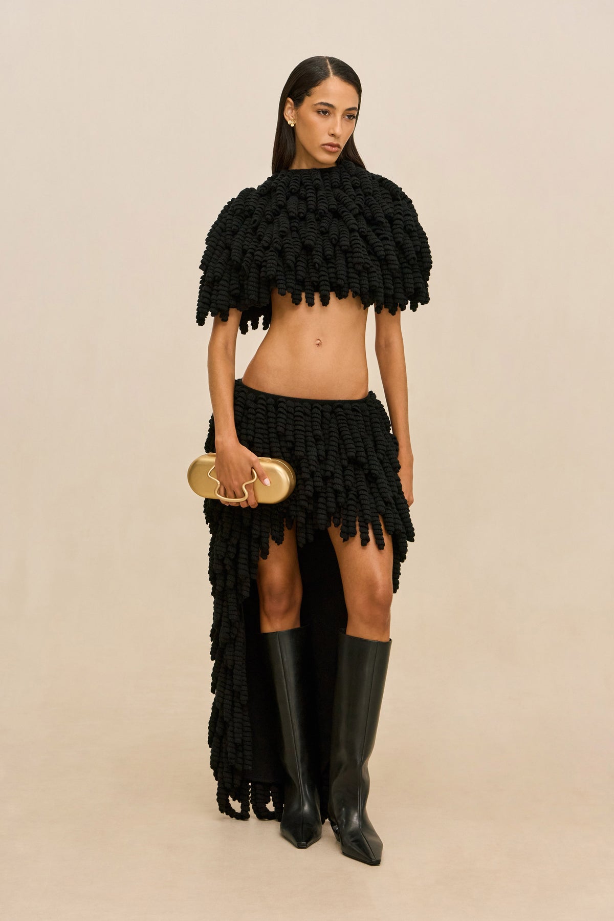 PASHA KNIT TOP - BLACK